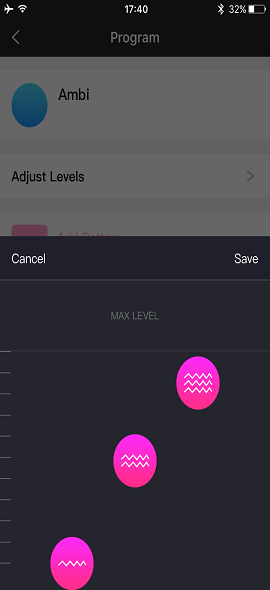 Lovense Remote -appens skärmdump 3 stabila nivåer